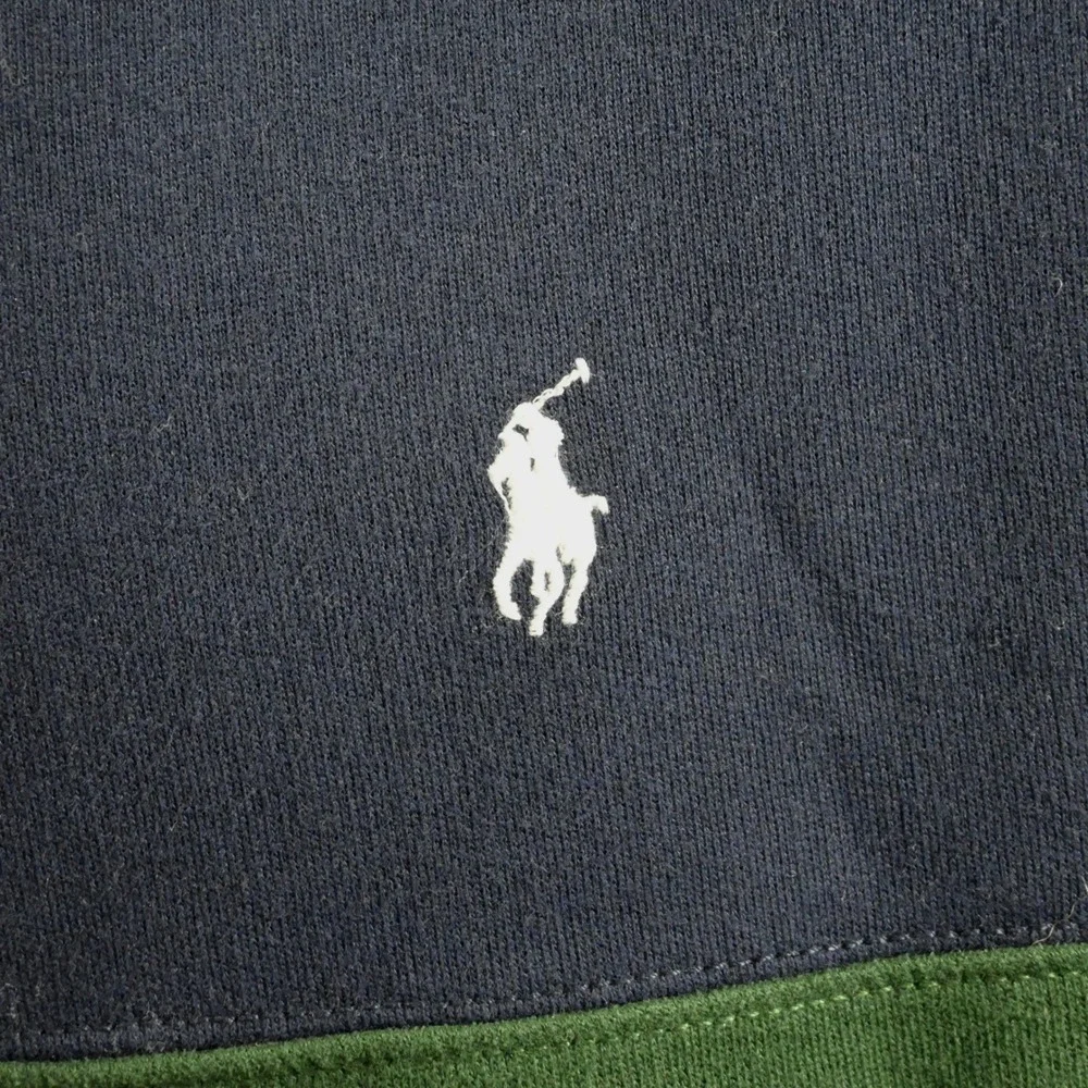 Polo Ralph Lauren Full Zip Hoodie Mens L Navy Blue Green Maroon Colorblock Pony